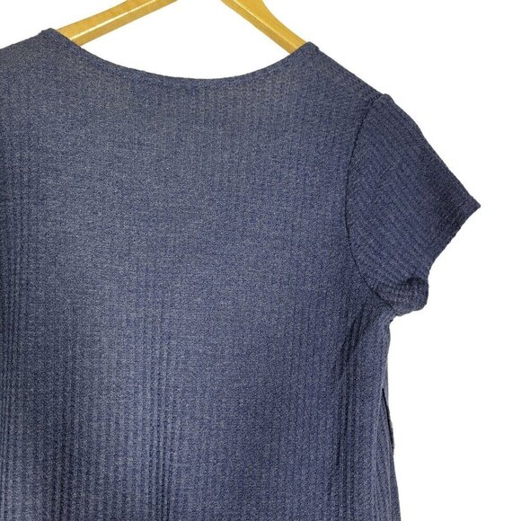 Fresh Produce Women's Long Line Waffle Texture Navy Tunic Blouse Size M - Picture 9 of 10